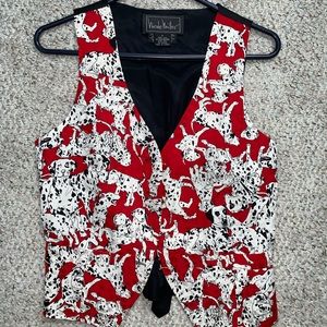 vintage designer nicole miller dalmation vest